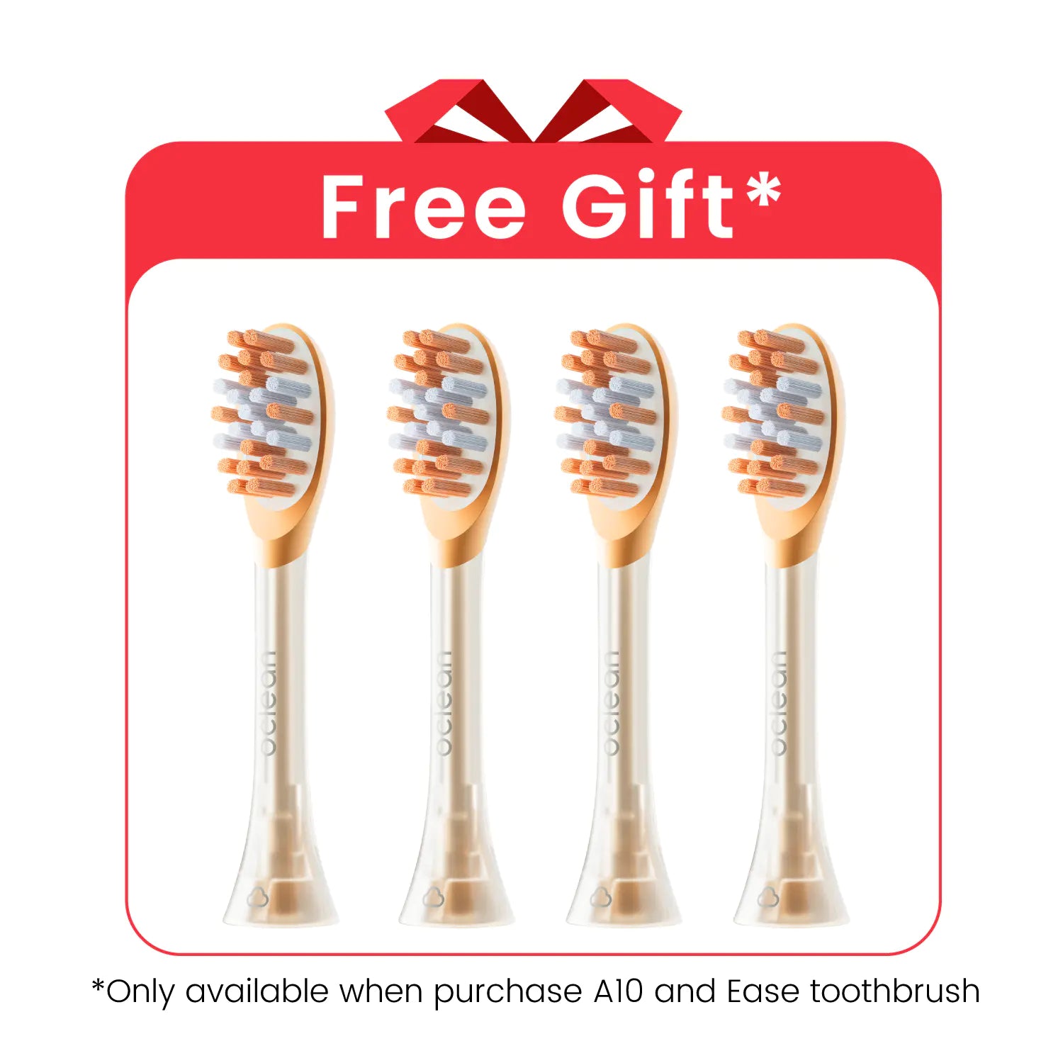 Oclean Easy Clean elektrisk tannbørste hoder - World Smile Day - 4 stk